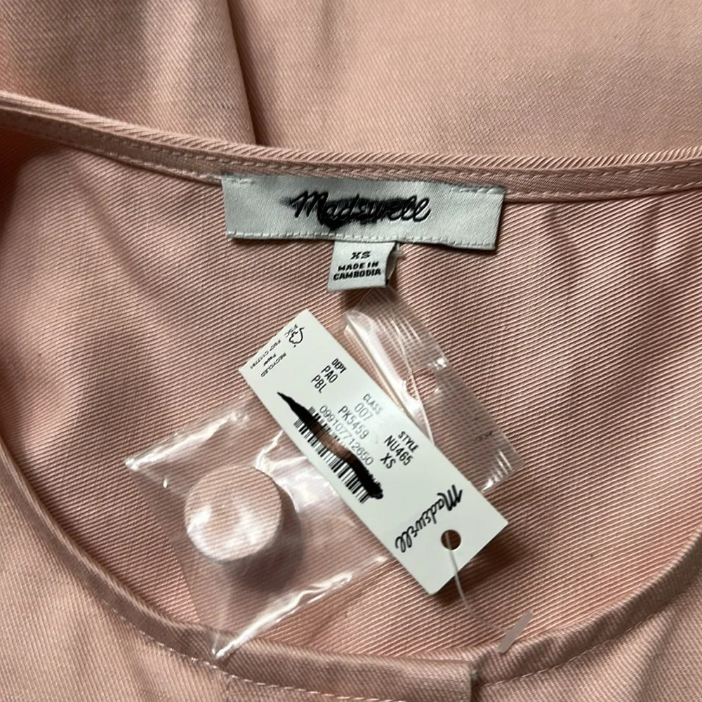 Madewell Crop Cargo-Pocket Crewneck Top in Pale Blush - Picture 9 of 9